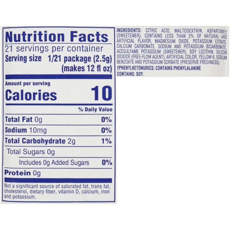 CRYSTAL LIGHT Sugar Free strawberry kiwi Powdered Beverage Mix 1.7 Ounce Pouch 12