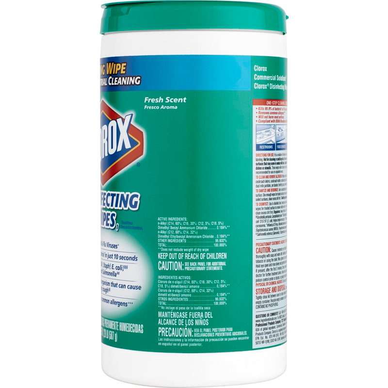 Cloroxpro Disinfectant Commercial Solutionswipes Fresh Scent 75 Count Packs - 6 Per Case.