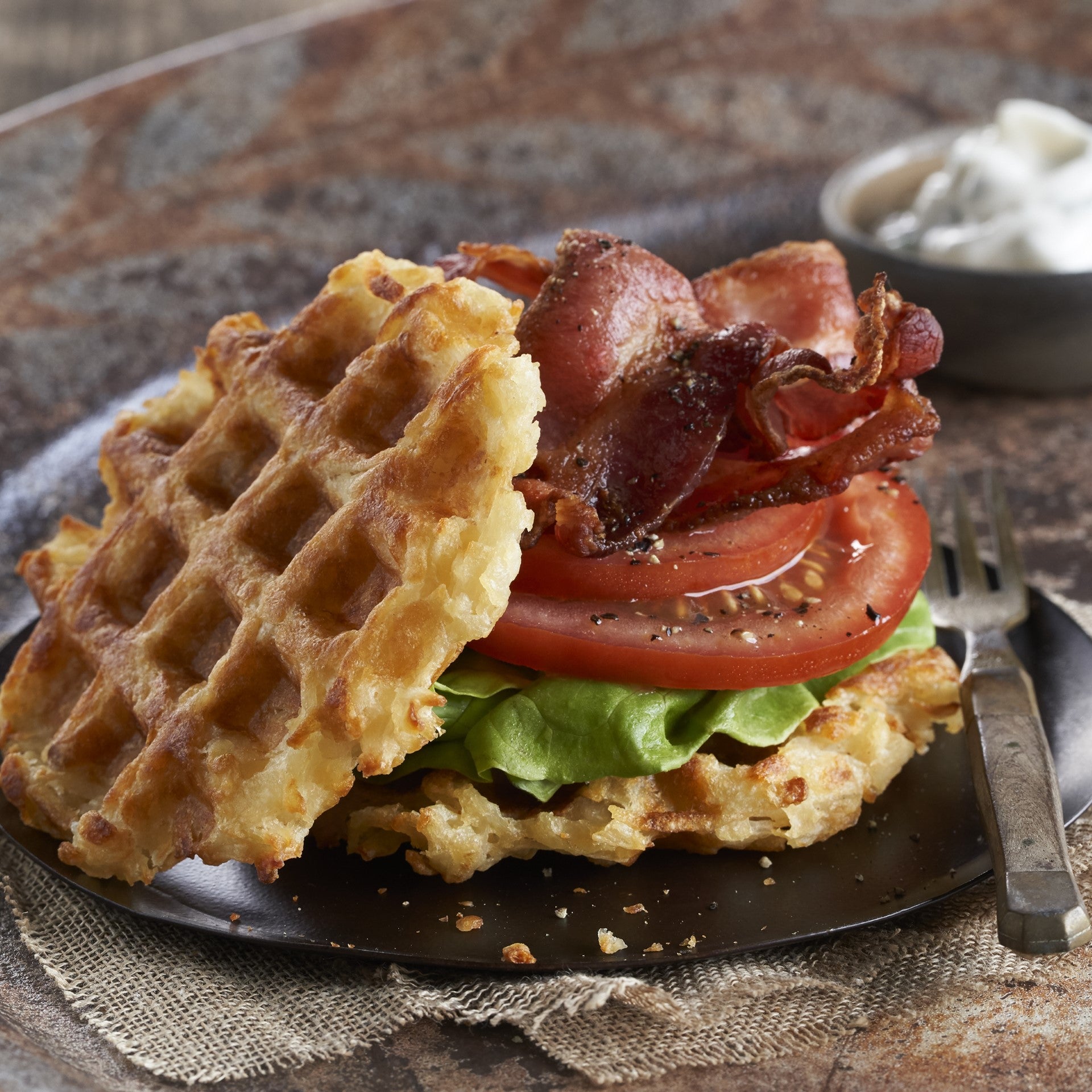 Waffled Hash Brown Frozen Potatoes 0.635 Pound Each - 16 Per Case.