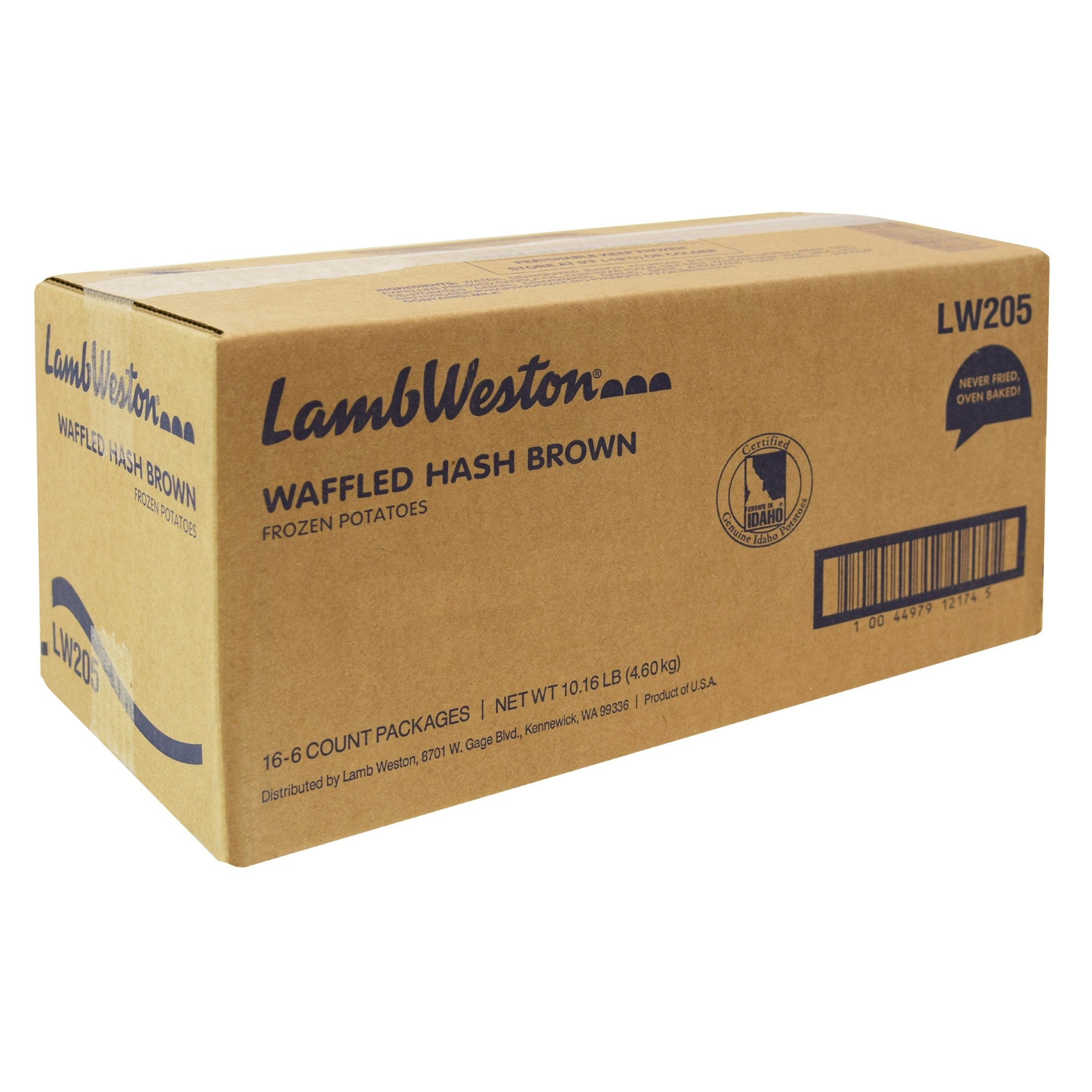 Waffled Hash Brown Frozen Potatoes 0.635 Pound Each - 16 Per Case.