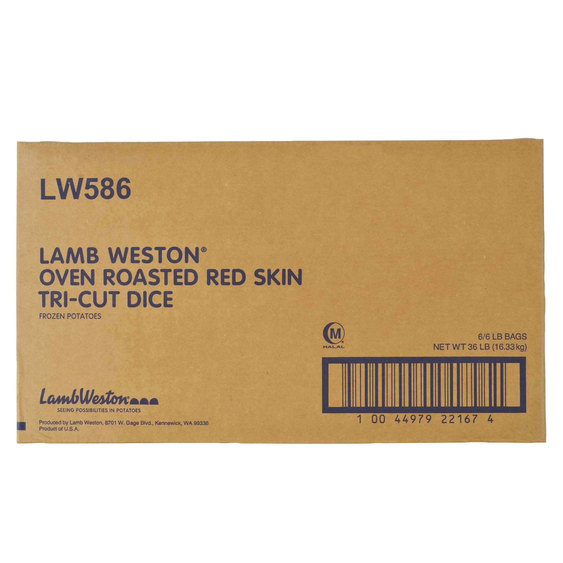 Lamb Weston® Oven Roasted Red Skin Tri Cut Dice Frozen Potatoes 6 Pound Each - 6 Per Case.