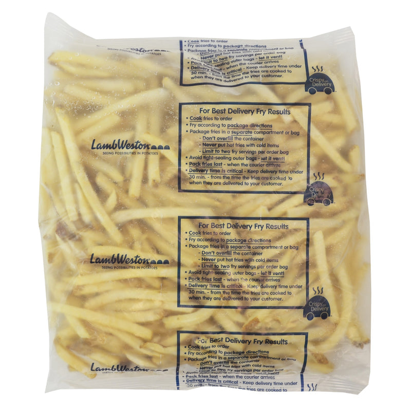 Crispycoat Fries 8" Regular Cut Skin On Crispy On Delivery Fries Frozen Frenchfried Pota 5 Pound Each - 6 Per Case.
