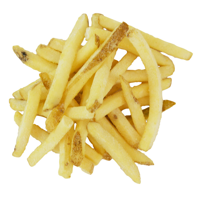 Crispycoat Fries 8" Regular Cut Skin On Crispy On Delivery Fries Frozen Frenchfried Pota 5 Pound Each - 6 Per Case.