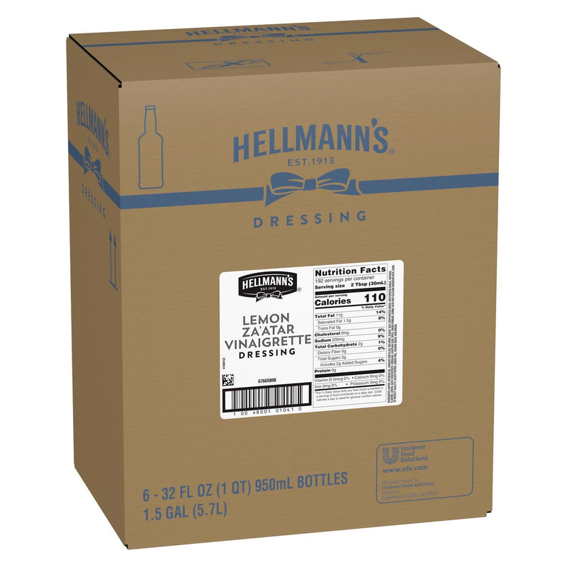 Hellmann's Condiment Classics Lemon Zaatar 32 Ounce Size - 6 Per Case.