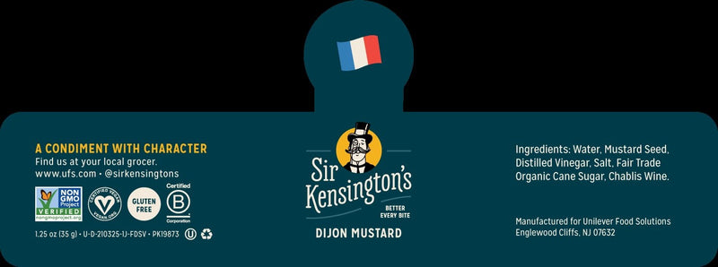 Sir Kensington's Dressingspread Mustard Dijon 1.25 Ounce Size - 48 Per Case.