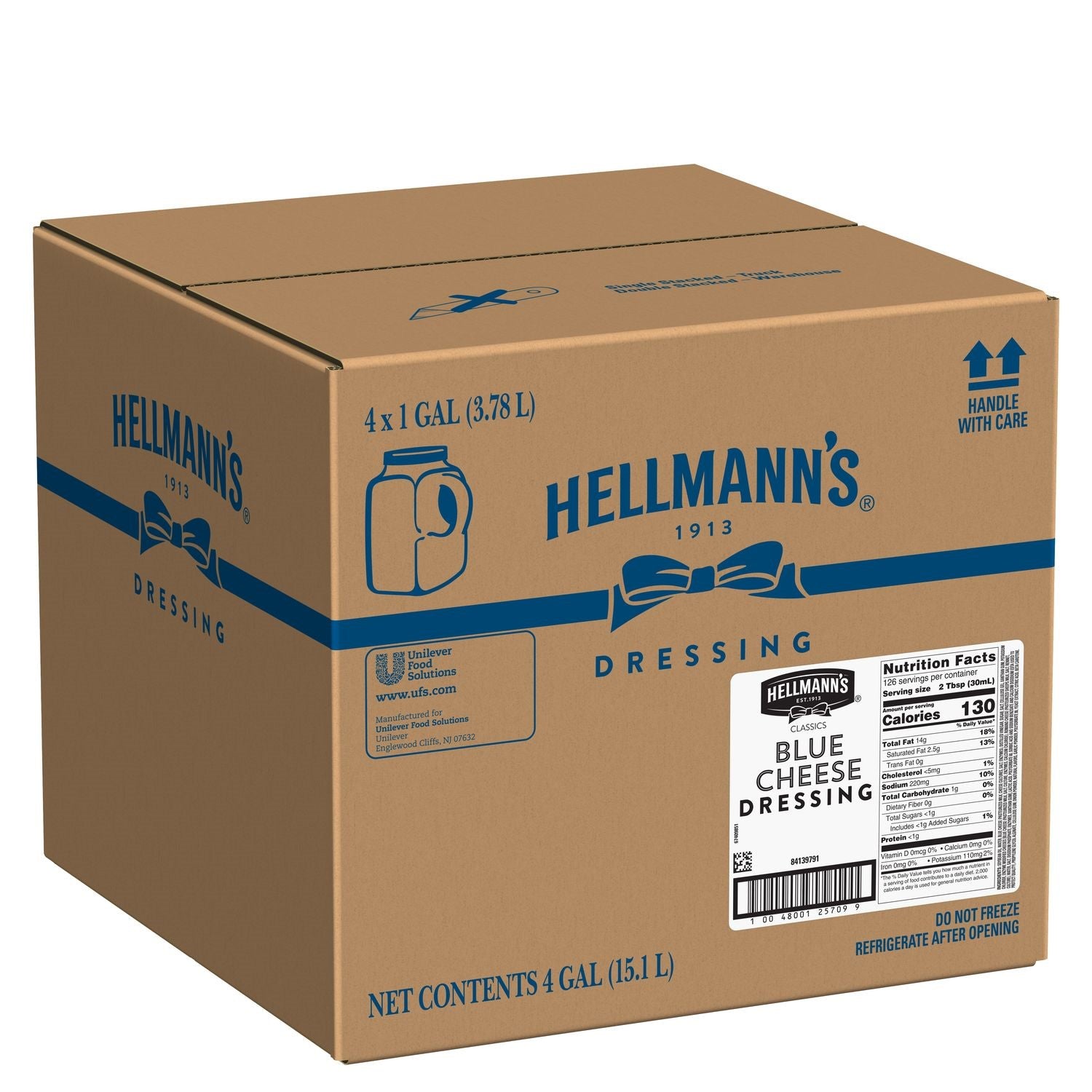 Hellmann's Dressingscondiments Chunky Blue Cheese Jug Ga 1 Gallon - 4 ...