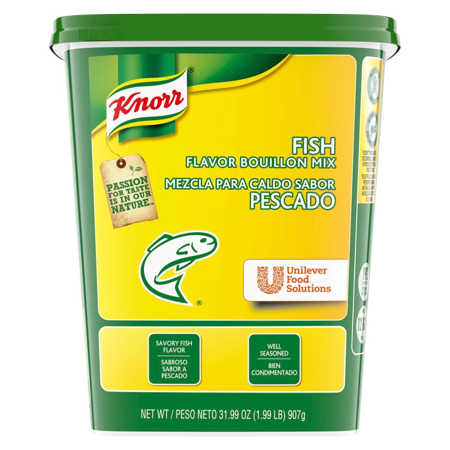 Knorr Bouillon Paste Tub Fish Packof 1.99 Pound Each - 6 Per Case.