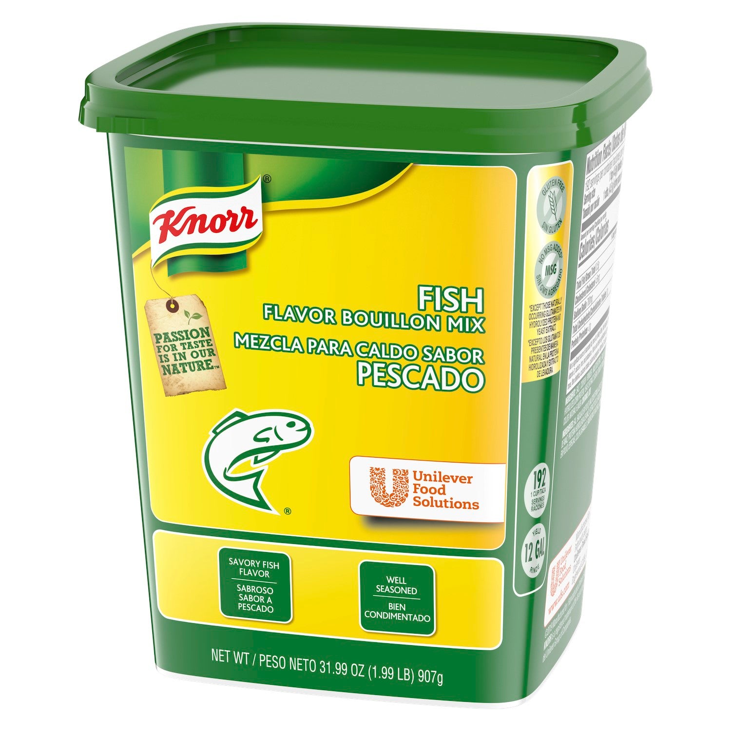 Knorr Bouillon Paste Tub Fish Packof 1.99 Pound Each - 6 Per Case.