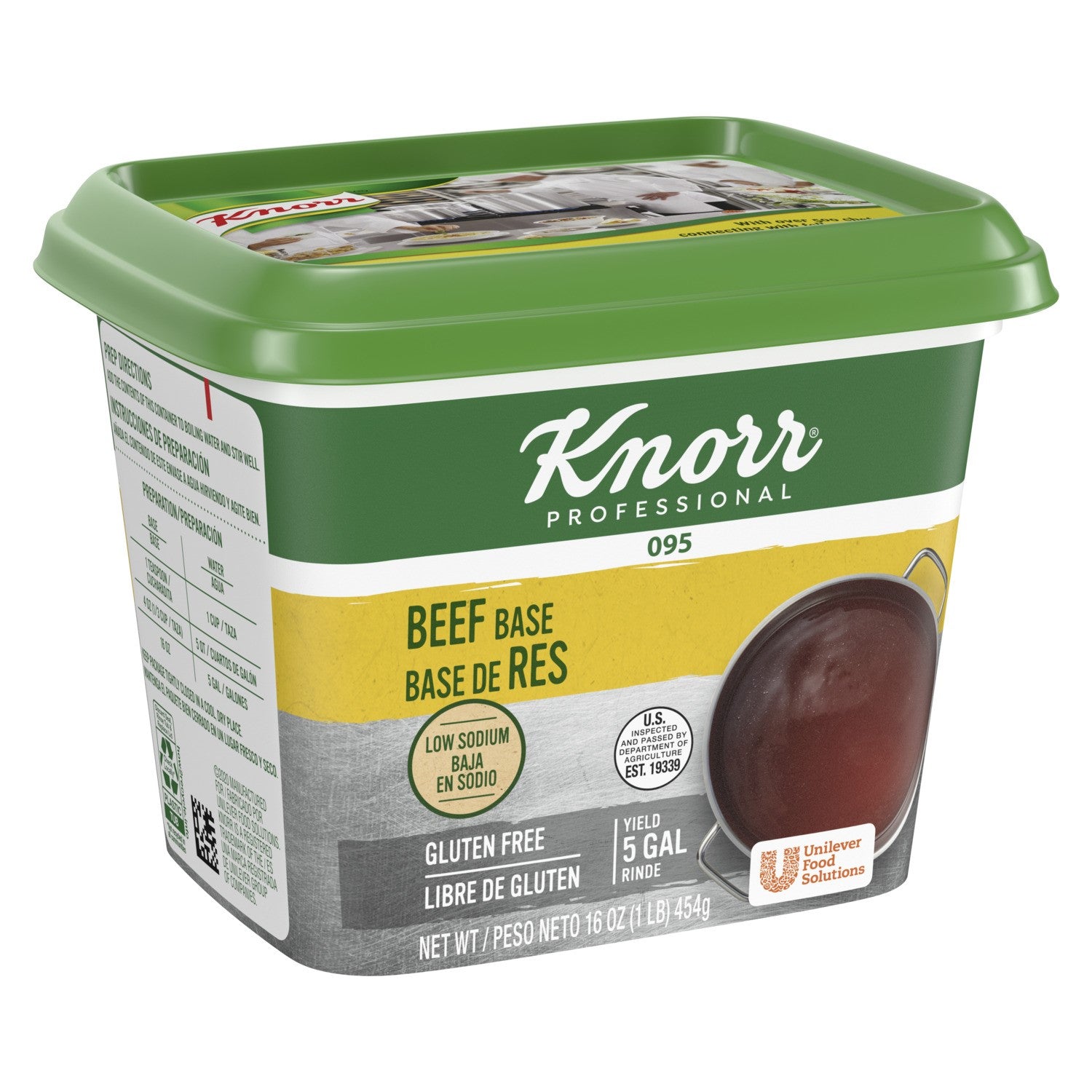 Knorr Soup Base Paste Tub Low Sodium Beef 1 Pound Each - 12 Per Case.