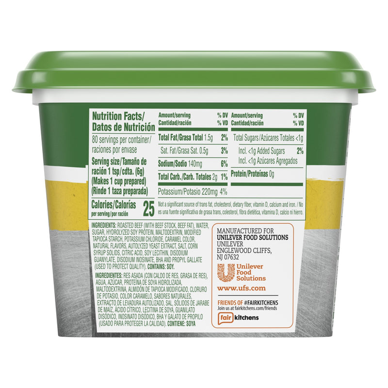 Knorr Soup Base Paste Tub Low Sodium Beef 1 Pound Each - 12 Per Case.