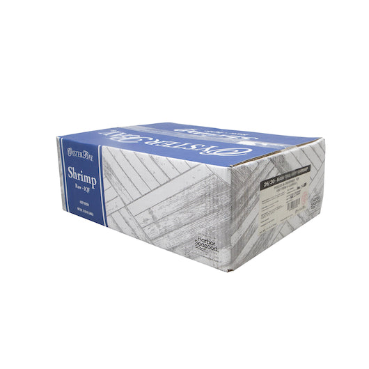 Oyster Bay 26-30 Count Peeled Deveined Tail On Raw Individually Quick Frozen Shrimp 2 Pound Each - 5 Per Case.