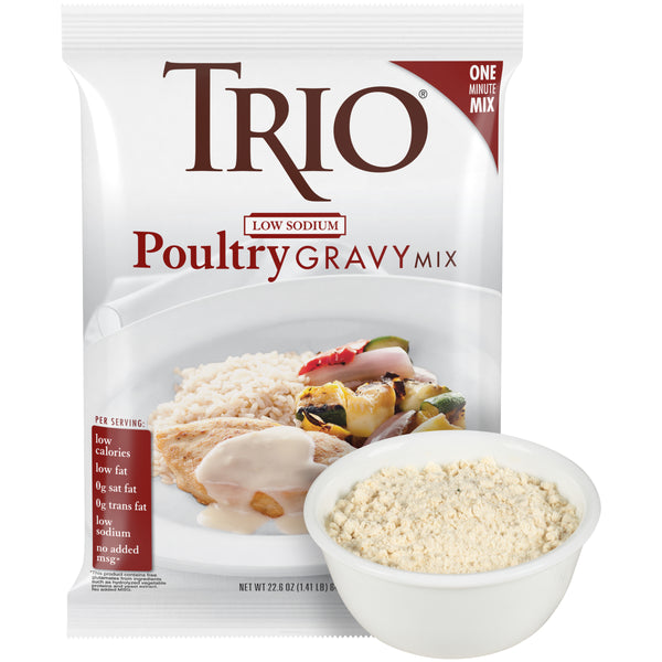 Trio Low Sodium Poultry Gravy Mix Made With Chicken 1.41 Pound Each - 8 Per Case.