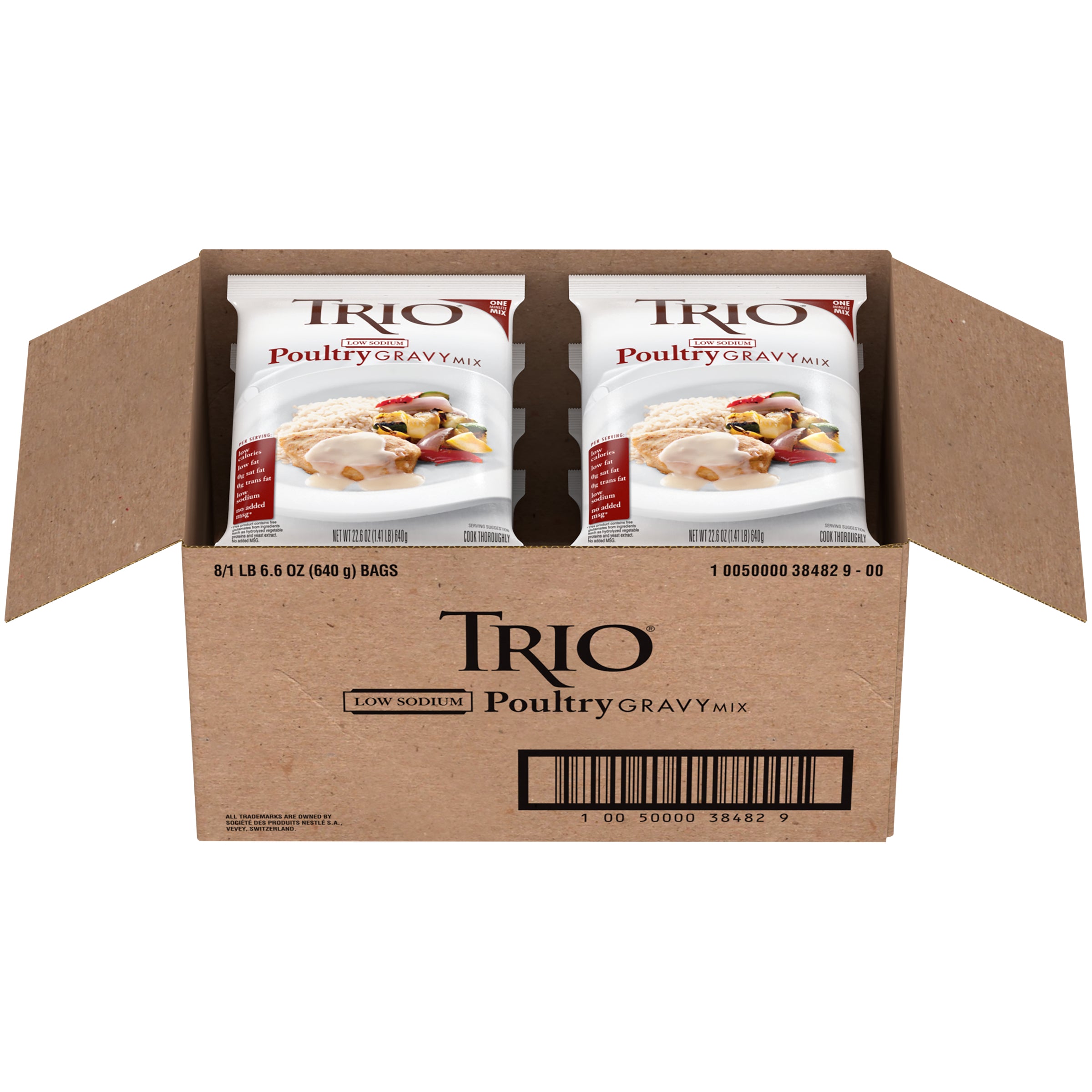 Trio Low Sodium Poultry Gravy Mix Made With Chicken 1.41 Pound Each - 8 Per Case.