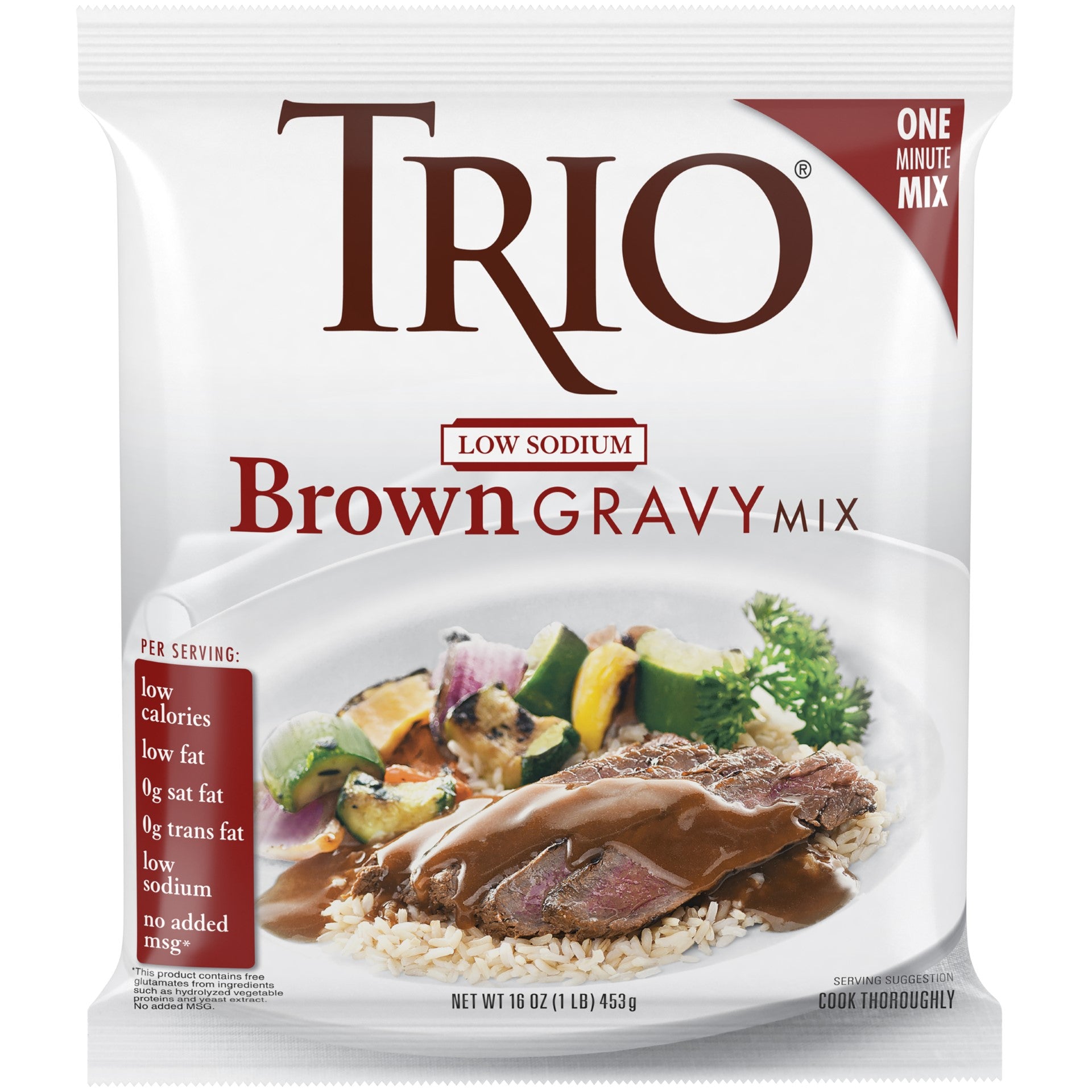 Trio Low Sodium Brown Gravy Mix 1 Pound Each - 8 Per Case.