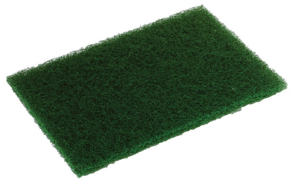 6"x9" Heavy Duty Green Scouring Pad 15 Count Packs - 1 Per Case.