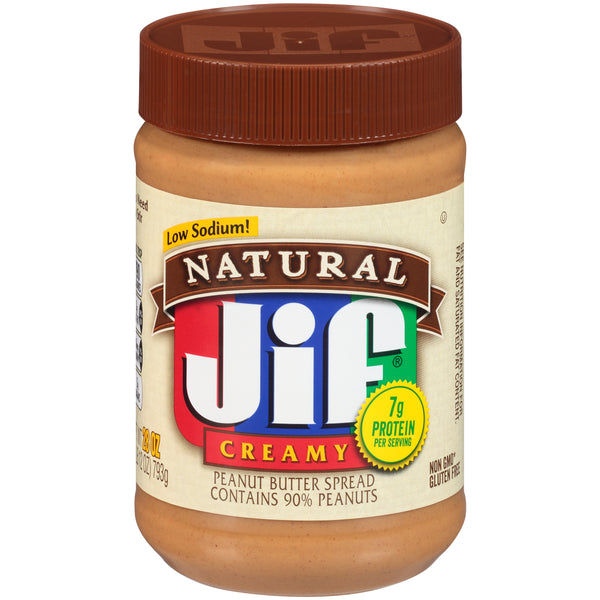 Jif Natural Creamy Peanut Butter 28 Ounce Size - 10 Per Case.