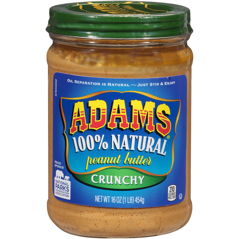 Adams Crunchy Peanut Butter 16 Ounce Size - 12 Per Case.