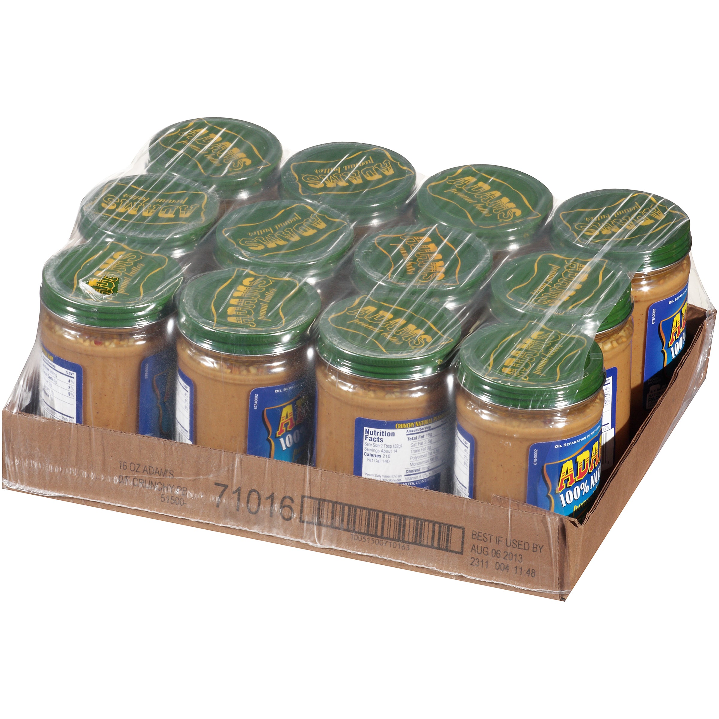 Adams Crunchy Peanut Butter 16 Ounce Size - 12 Per Case.