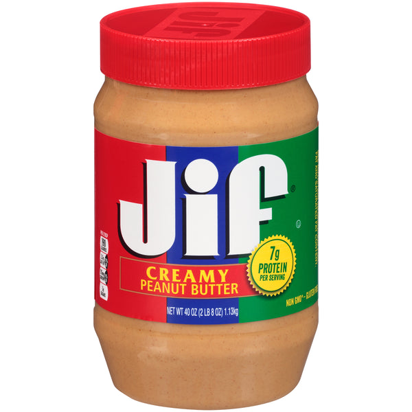 Jif Creamy Peanut Butter 40 Ounce Size - 8 Per Case.