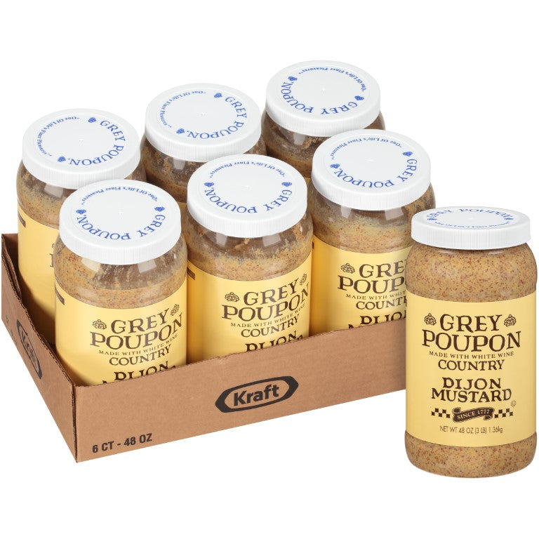 GREY POUPON Country Dijon Mustard 48 Ounce Jar 6 Per Case
