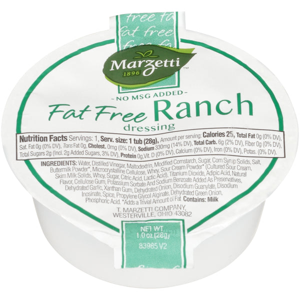 Fat Free Ranch Dressing 1 Ounce Size - 120 Per Case.
