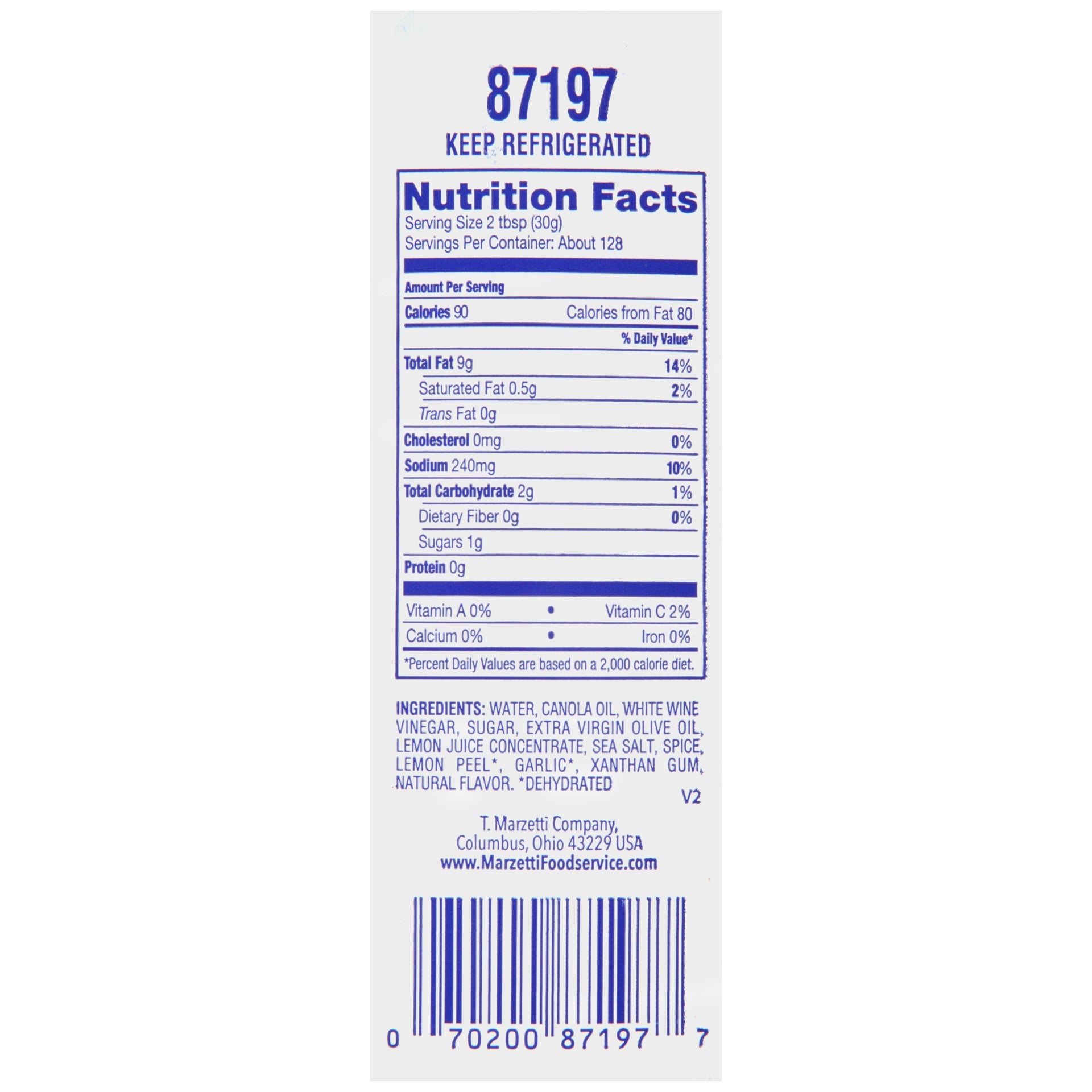 Marzetti Simply Dressed Lemon Vinaigrette 1 Gallon - 2 Per Case.