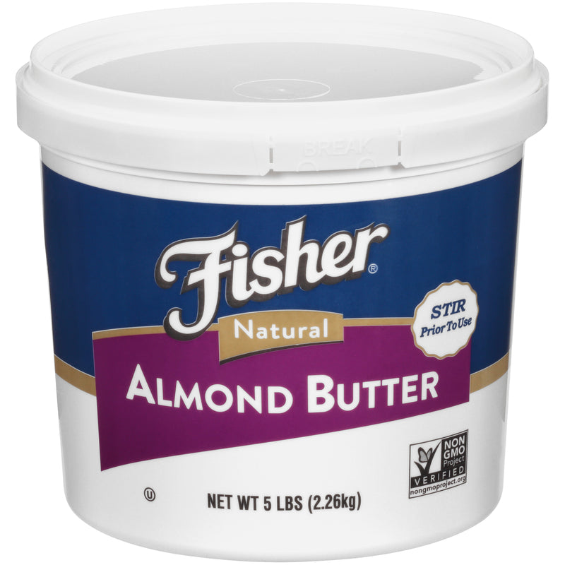 Tub Of Fisher Natural Almond Butter 80 Ounce Size - 2 Per Case.