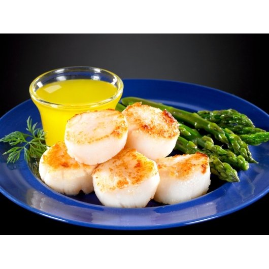 Frozen Seafood Premium Processed Sea Scallops Individual Quick Frozen, 10-20 Ct, 5 Pound Each - 2 Per Case.