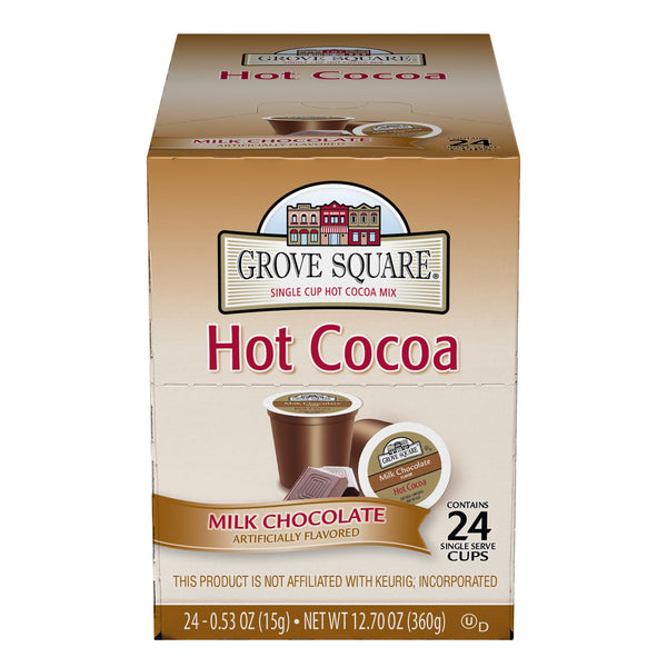 Grove Square Single Cup Milk Chocolate Hot Cocoa 12.7 Ounce Size - 4 Per Case.