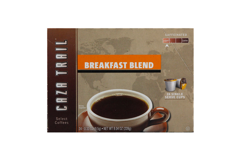 Caza Trail Single Cup Breakfast Blend Coffee 24 Each - 4 Per Case.