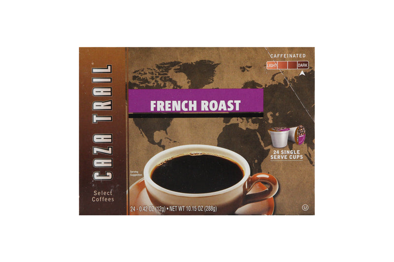 Caza Trail Single Cup French Roast Coffee 24 Each - 4 Per Case.