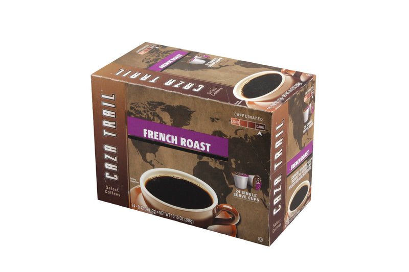 Caza Trail Single Cup French Roast Coffee 24 Each - 4 Per Case.