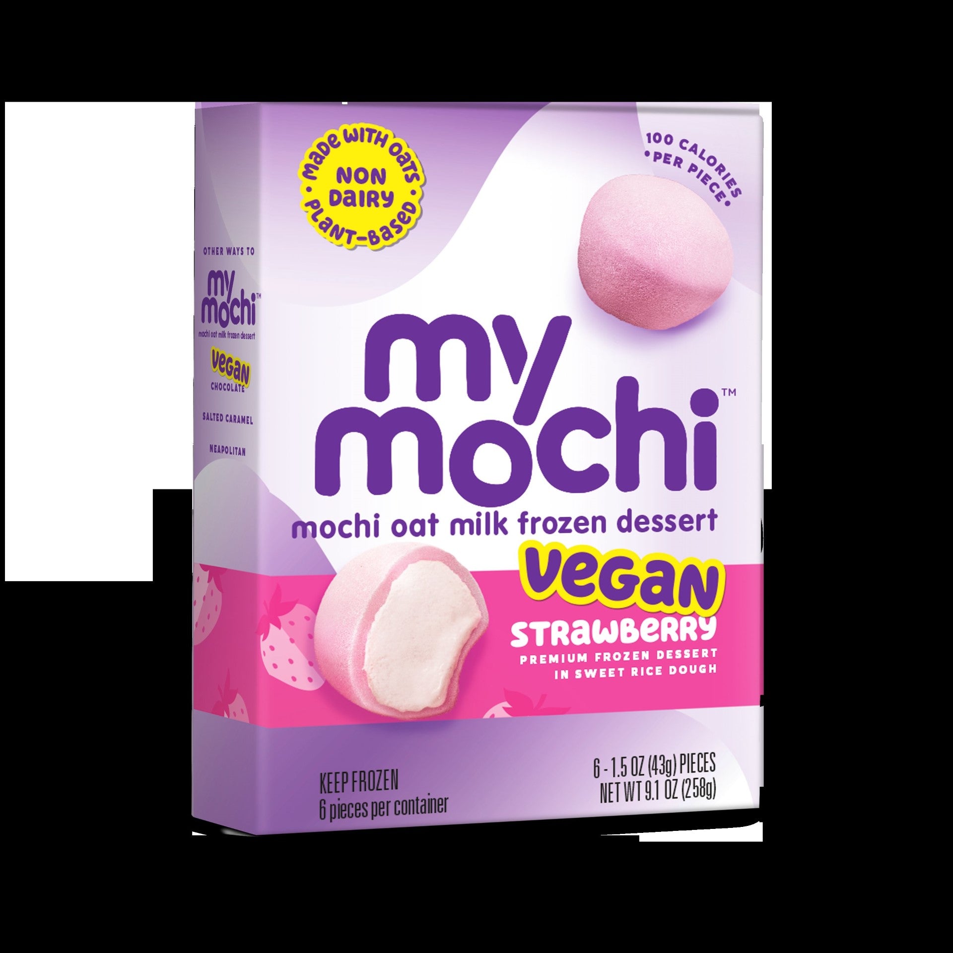 Mymochi Non Dairy Frozen Dessert Strawberry 6 Count Packs - 12 Per Case.