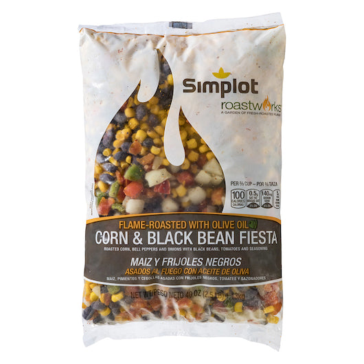 Simplot Roastworks Flame Roasted Corn And Black Bean Fiesta Blend 2.5 Pound Each - 6 Per Case.