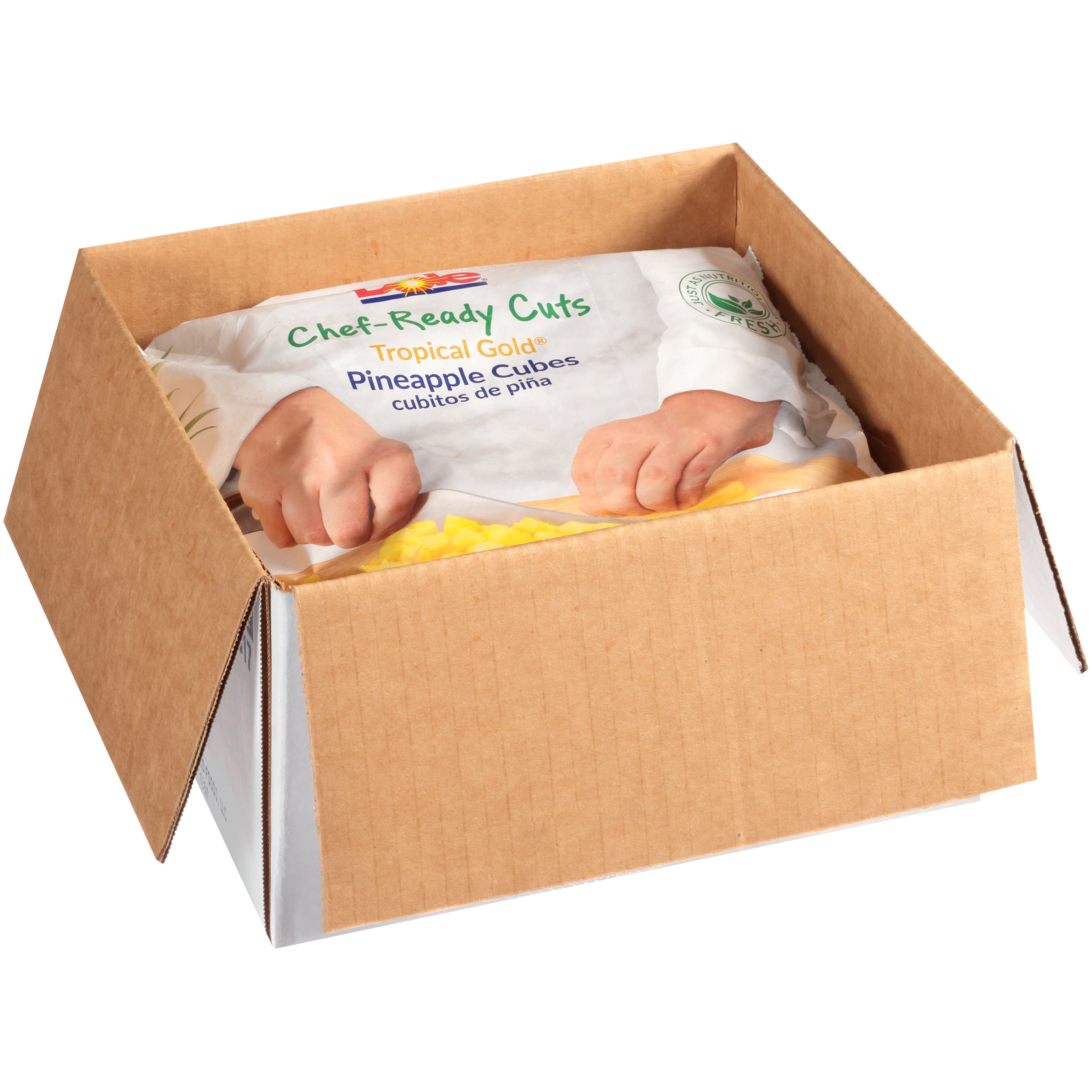 Pineapple Cube Mg IQF Dl 8" 5 Pound Each - 2 Per Case.