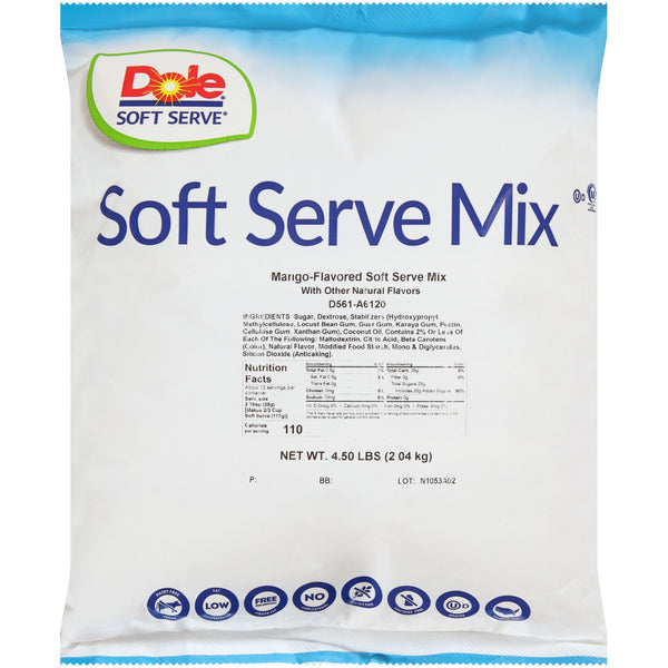 Dole Soft Serve Mango Flavored Soft Serve Mix 4.5 Pound Each - 4 Per Case.