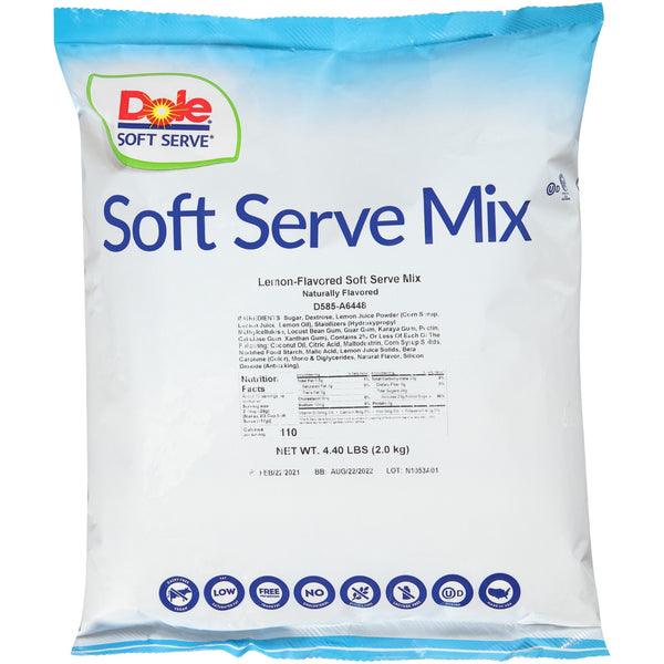 Dole Soft Serve Lemon Flavored Soft Serve Mix 4.4 Pound Each - 4 Per Case.