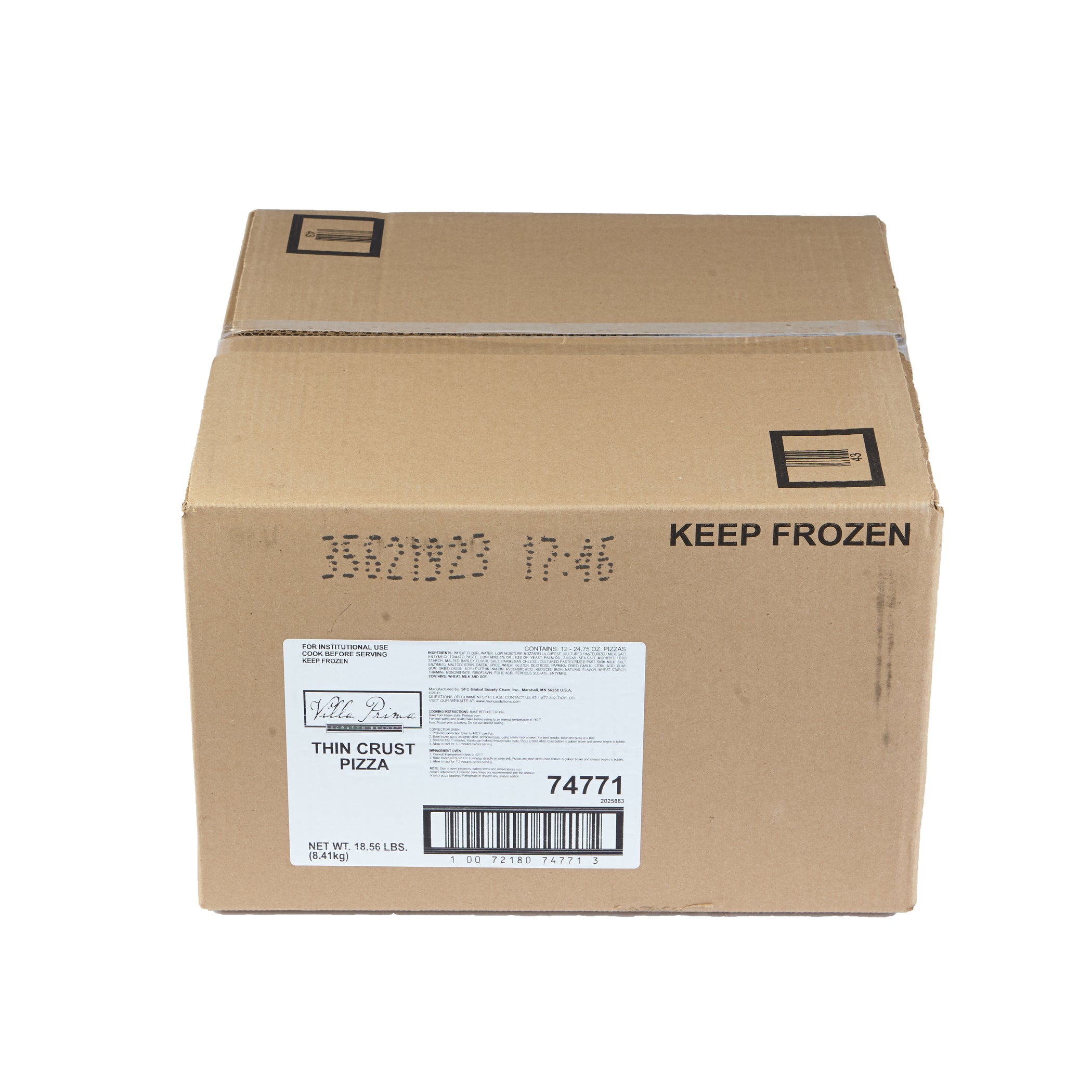 Sfs Villa Prima Scratch Ready Thin Cheese Netwt 12 Each - 1 Per Case.