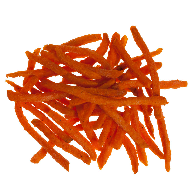 Mccain Harvest Splendor Battered Seasoned Sweet Potato Fry Straight Cut 15 Pound Each - 6 Per Case.