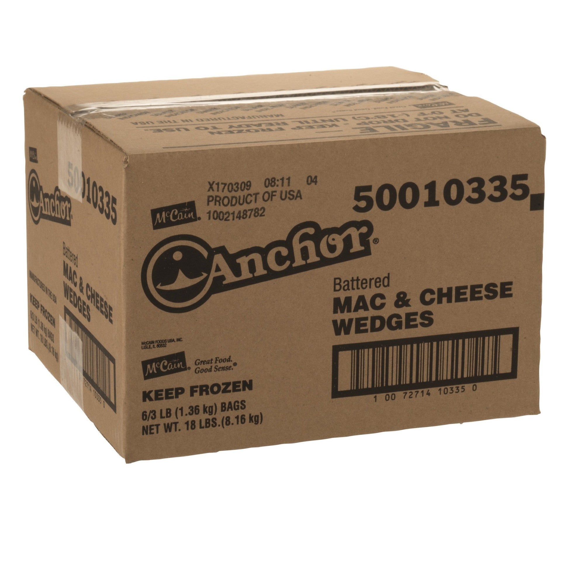 Battered Mac & Cheese Wedges 3 Pound Each - 6 Per Case.