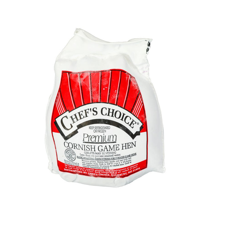 Chef's Choice Frozen Cornish Hen with 22 Giblets, 22 Ounce Size - 16 Per Case.