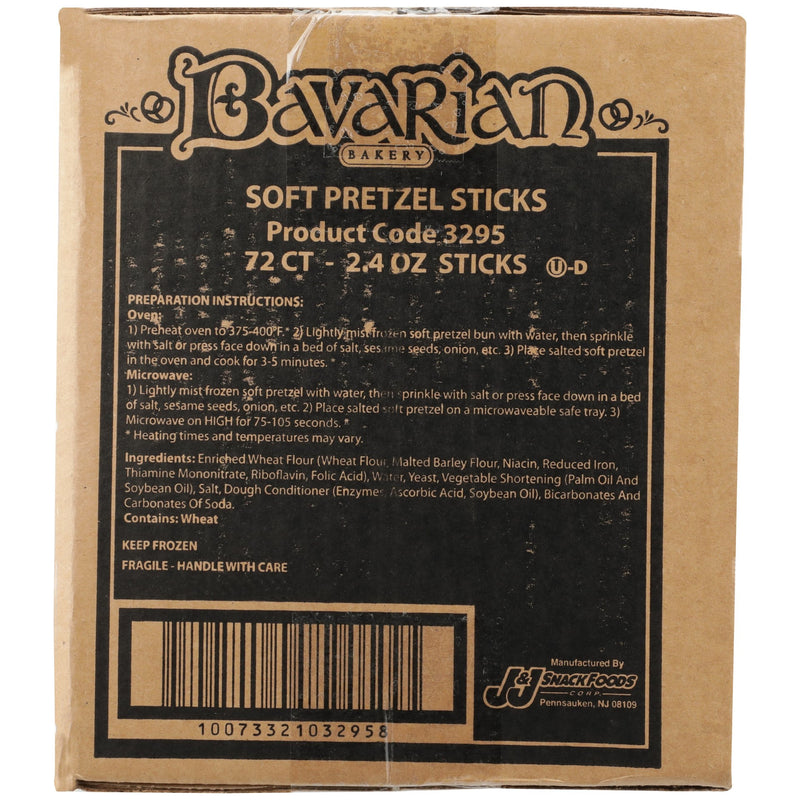 Bavarian Bakery Soft Pretzel Stick 2.4 Ounce Size - 72 Per Case.