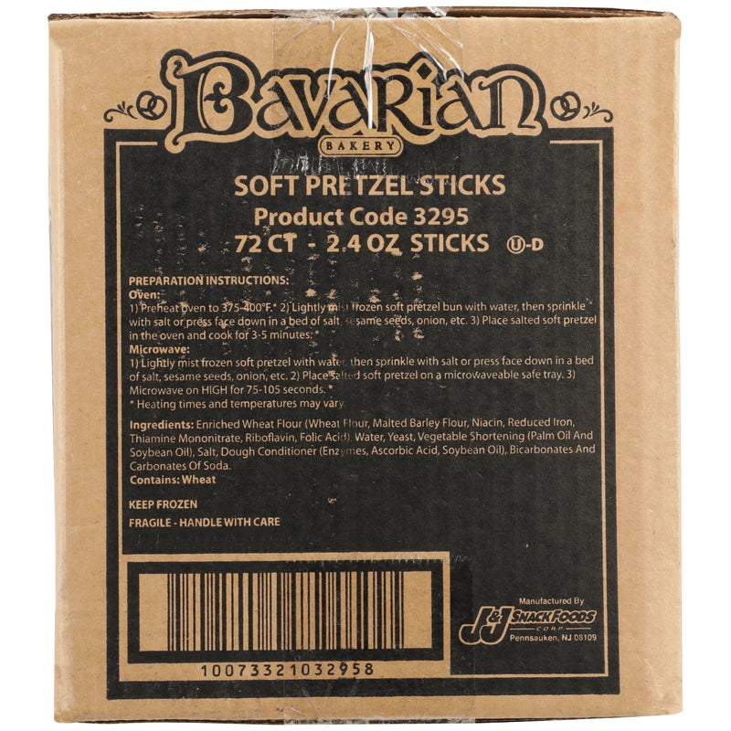Bavarian Bakery Soft Pretzel Stick 2.4 Ounce Size - 72 Per Case.