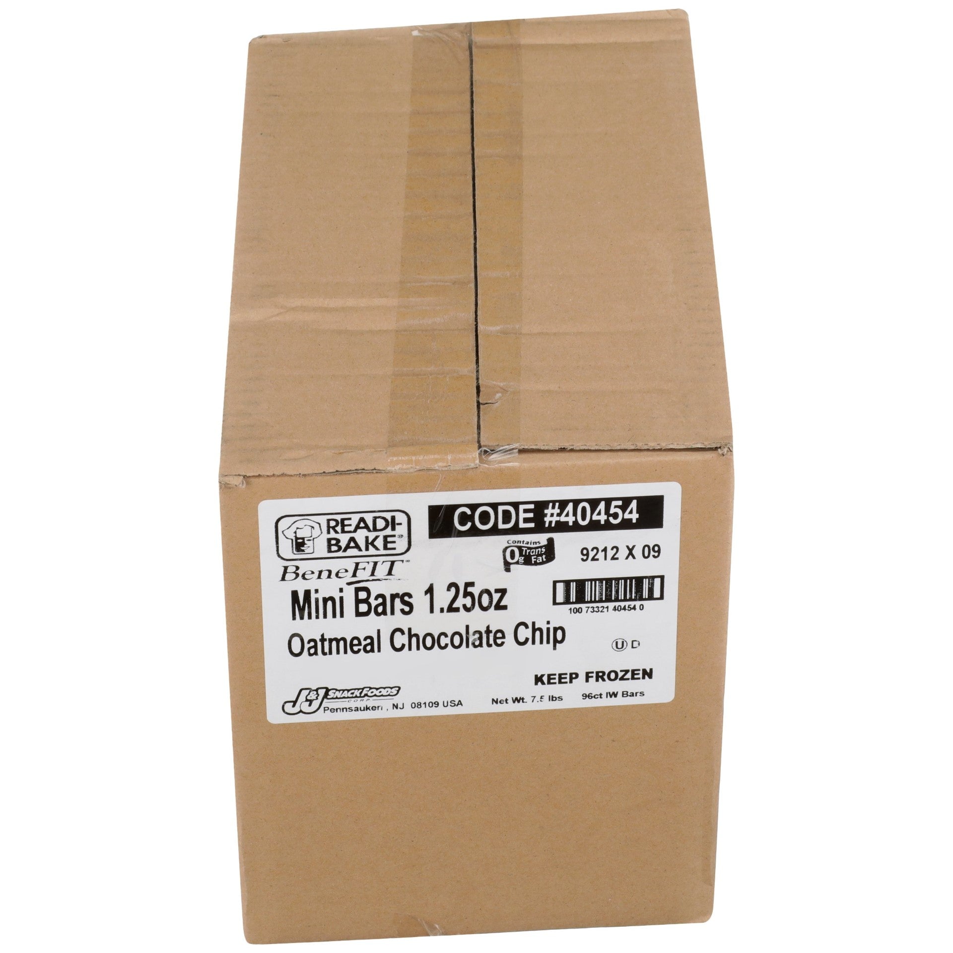 Readi-Bake Benefit Oatmeal Chocolate Chip Bar 1.25 Ounce Size - 96 Per Case.