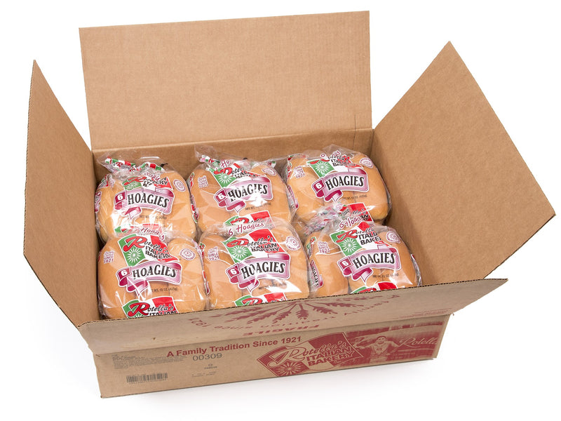 Bread Hoagie Solid White 6" 6 Count Packs - 6 Per Case.