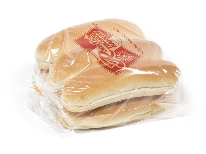 Bread Hoagie Solid White 8" 6 Count Packs - 6 Per Case.