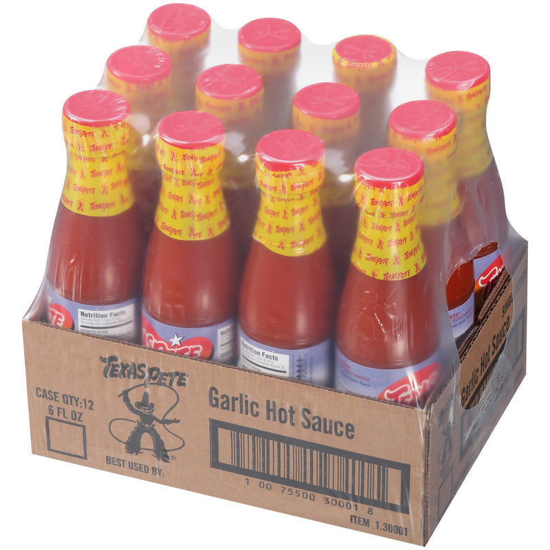 FlTexas Pete Garlic Hot Sauce 6 Ounce Size - 12 Per Case.