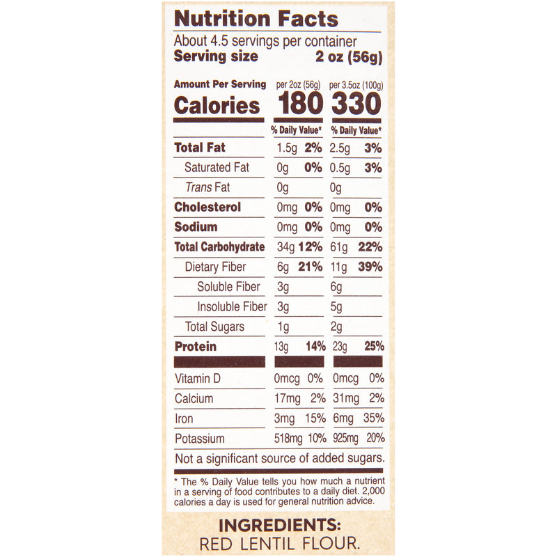 Legume Red Lentil Penne USA 8.8 Ounce Size - 10 Per Case.