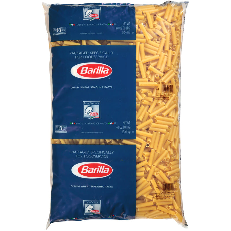 Barilla USA Non-Gmo Cut Ziti Pasta 160 Ounce Size - 2 Per Case.