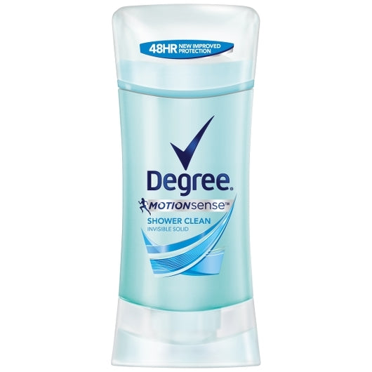 Degree Motion Sense Invisible Solid Shower Clean Anti-Perspirant & Deodorant 2.6 Ounce Size - 12 Per Case.